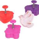 Ateco Valentine Themed Plunger Cutters, Set of 4 Shapes for Cutting Decorations & Direct Embossing, Spring-loaded Handle, Food Safe Plastic