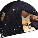 Sumbababy Large Teepee Tent for Kids: with Star Lights - Tent Indoor Kids Teepee Tent for Boys & Girls - Kids Play Tent Inside Canopy Bed for Playroom Gift Toys (Black Galaxy)