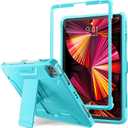 DTTO for iPad Pro 11 inch Case 2022(4th Gen)/2021(3rd Gen), [Screen Protector] Dual Layer Full Body Protection Cover with Pencil Holder, Also Fit iPad Pro 11'' 2020&2018/iPad Air 5/Air 4 - Cyan Blue