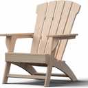 Adirondack Chair, 110Ergonomics Plastic Extra Tall Adirondack Chairs, HDPE All-Weather Plastic Patio Outdoor Chair, High Foamed Polyethylene Fire Pit Chair(Natural) (Shell)