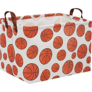 HIYAGON Rectangular Basketball Basket Kids Gift Basket Baby Toy Storage Bin Organizer Box Room Decor(Basketball)