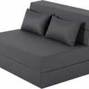 Folding Sofa Bed, Convertible Sleeper Chair Bed, Standard Size, Dark Grey | Foldable Mattress with Pillow, Washable Cover, Ideal for Living Room, Bedroom and Guest Room
