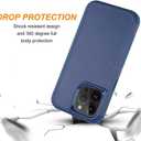2 x for iPhone 15 Pro Max Case, 3 in 1 Heavy Duty Protection Phone Case for 15 Pro Max, 3-Layers [Shockproof] [Dropproof] Case Cover for Apple 15 Pro Max 6.7 inch (Seablue)