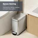 Sineng Bathroom Trash Can with Lid Soft Close, 1.6 Gallon Stainless Steel Small Pedal Garbage Can with Removable Inner Bucket, Waste Bin for Kitchen Bedroom, Compact Toilet Trash bin