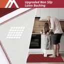 COSY HOMEER 60x24Inch/35X24Inch Kitchen Rugs Sets Non-Slip Washable Kitchen Mats for Floor Polypropylene Absorbent Kitchen Runner for Kitchen Sink Hallway Entryway(Red)