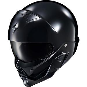 ScorpionEXO Covert 2 Open Face 3/4 Full Mode Motorcycle Helmet Bluetooth Ready Speaker Pockets Interchangeable Mouth Cover DOT Approved Solid (Gloss Black - 3X)