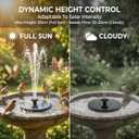 Solar Bird Bath Fountain Pump, 6.3 Inch Upgraded Floating Solar Powered Water Pump with 7 Nozzles, for Garden, Pond, Pool, Outdoor, Black