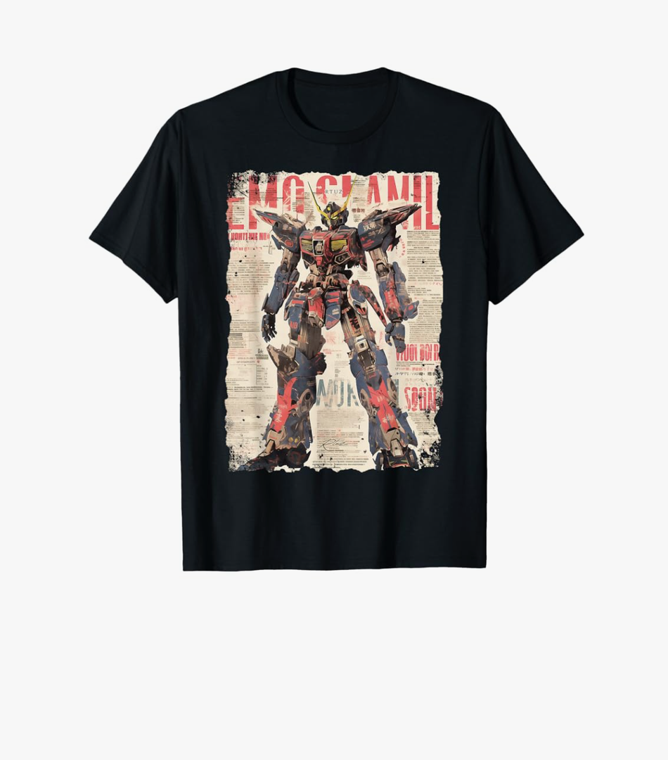 Hip Hop Y2K Vintage Hipster Edgy Urban Streetwear Robot T-Shirt, Size L