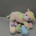 Skylety Nurturing Cat Stuffed Animal with 4 Plush Kittens, Cats Baby Stuffed for Girls Boys Plushy Mommy Kitty with Baby Kittens for Birthday Party Favors Gifts(LED Style)