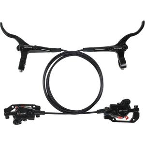 BUCKLOS Mountain Bike Disc Brake kit, MTB Mechanical Line Pulling Disc Brakes Caliper with Aluminum Alloy Levers /160mm Rotor,/is/PM Universal Adapter for Ebike/Folding Bike/Scooter/Fat Bike (Front+Rear Hydraulic Brake)