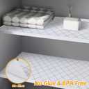 Drawer and Shelf Liner for Kitchen Cabinets, Non-Adhesive Strong Grip Cabinet Liners for Dressers, Durable Waterproof Anti Slip Cupboard Liner, White/Sliver, 12 in x 20 Feet
