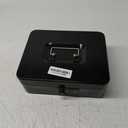 KYODOLED Medium Cash Box with Money Tray,Small Safe with Key,7.87"x 6.30"x 3.54" Black