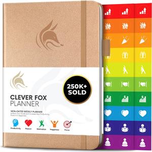 Clever Fox Planner  Undated Weekly & Monthly Planner for Productivity, Time Management & Goals  Organizer Journal  A5 (Pearl)