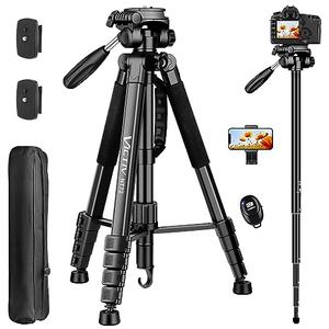 Tripod for Camera, 72" Tall Camera Tripod Monopod with Remote, Professional Heavy Duty Compact Camera Stand for Phone,DSLR, Spotting Scope, Telescope, Binocular