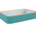 YUEWO Inflatable Swimming Pool Family Full-Sized Kiddie Blow Up Pool for Toddlers, Kids & Adults Above Ground Lounge Pool for Garden, Backyard Water Party (2.6m/3layer, Green)