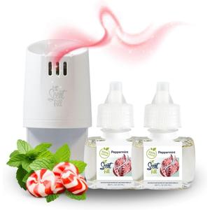 Scent Fill 100% Natural Peppermint Plug in Air Freshener, Scented Oil Refills, 2 Refills + Diffuser
