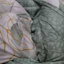 WONGS BEDDING Botanical Comforter Set Queen, 7 Pieces Green Reversible Bed in a Bag Floral Leaves Bedding Soft Microfiber Queen (1 Comforter,2 Pillowcase,2 Pillow Shams,1 Flat Sheet,1 Fitted Sheet)