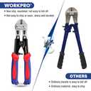 WORKPRO Mini Bolt Cutter 8-inch, Spring Loaded Small Heavy Duty Wire Cable Cutter, Snips Clippers with Soft Anti-Slip Handle