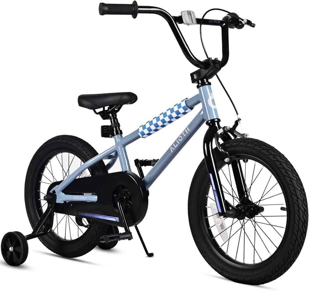BMX Style 12 14 16 Inch Kids Bike Training Wheels 20'' Bicycle with Kickstand for 2-14 Years Old Toddlers Boys Girls Coaster Brake Multiple Colors (Slate Grey)