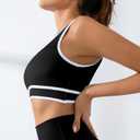 XUNYU Padded Sports Bras for Women Support Push Up Workout Tops Open Back Yoga Gym Bra U Back Crop Tank Top with Built in Bra (Black, M)