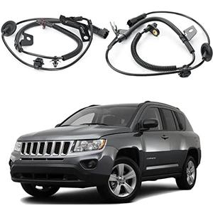 Set of 2 ABS Sensors Rear Left and Right Compatible with Dodge Caliber (07-12) FWD, Jeep Compass Patriot (07-17) FWD, 5105062AA+ 5105063AB Wheel Speed Sensor