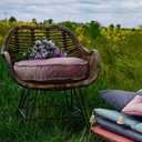 Velvet Floor Pillows Round Chair Cushion Couch Throw Pillow Soft Pouf Seat Mattress Bean Bag for Reading Nook Play Room (19.7 in, Dusty Rose)