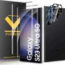 HOMEMO [2+2 Pack for Samsung Galaxy S23 Ultra Screen Protector, Camera Lens Protector, Ultra Clear, Fingerprint Compatible, Anti-Scratch, Case Friendly