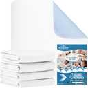 OUTCREATOR Washable Bed Pads 34" x 36" (Pack of 4), Incontinence Mattress Protector, Anti-Slip Waterproof Underpads for Adults Kids Elderly Pets, Absorbency & Reusable Bedwetting Pads (White)