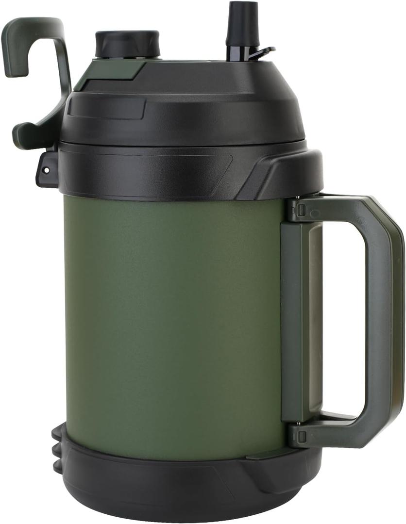 Hydraful Gallon Jug, 128oz Large Insulated Stainless Steel Sports Water Jug, Large Triple Wall Vacuum Insulation Water Bottle-Keeps Cold up to 48 Hrs-Sweat Proof,for Gym, Hiking & Camping (Army Green)