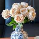 DUYONE Fake Flowers for Decoration Home Decor Artificial Flowers Austin Rose Peony Latex Fake Flower Living Room Decoration Vivid Pink Roses Peonies (Champagne 4pcs)