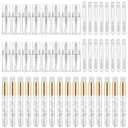 48 Pcs Lash Shampoo Brushes Soap Bottle Set, 16 Pcs Eyelash Extensions Brushes 16-Pcs Blackhead Nose Cleaning Brush 16-pcs Lash Shampoo Bottles, Eyelash Care Set for Women (White)