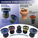 Portable Hookah Set with Everything - Small Glass Hookahs Mini Shisha Kit with Carrying Case, Handmade Stone Hookah Bowl & 10 Mouth Tips - Premium Handle Shisha Pipe for Car, Travel & Home (Black)