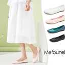 Women's Ballet Flats Shoes Comfortable PU Leather Dress Slip on Shoes Teacher Business Casual (Pink, M)