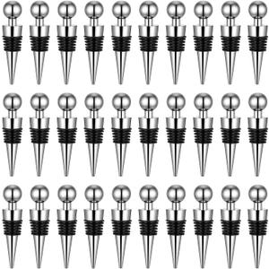 Stoppers for Bottles 30 Pcs Bottle Stopper with Silicone Vacuum Bottles Corks Reusable Stopper for Bar, Holiday Party Suitable for Standard Bottle