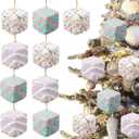 Set of 9/6 Christmas Square Dessert Ornament Candy Land Hanging Ornament for Christmas Tree Dessert Party Decorations Ornaments Candyland Themed Party Supplies for Xmas New Year Birthday (1, Square)