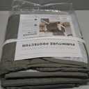 Reversible Chair Cover - Washable Slipcover Furniture Protector with Elastic Straps - Furniture Cover for Dogs, Kids, and Pets - Quilted & Stitched Detail (Chair, Sage Green / Light Gray)