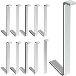 10 pcs No Damage Siding Hook with 1 pcs Crowbar,Vinyl Siding Hooks for Hanging, Aluminum Alloy Hook Without Require Drilling, Vinyl Siding Hangers for Outdoor Wreaths,Patio Decor, String Lights, Aluminum 