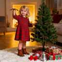 24 Pcs Browm Velvet Christmas Tree Bows Vintage Velvet Ribbon Bows for Christmas Door Garland Vintage Wreath Decor(3/8'' Wide, 5 x 7 inch)