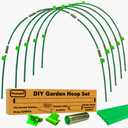 Greenhouse Hoops Set for DIY Grow TunnelMetal Connectors Thickened High Tenacity PP Dark Green Garden Hoops for Row CoverRaised bedsDIY Plant Support Garden Stakes, 25pcs