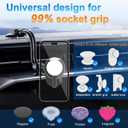 Car Phone Mount for Collapsible Grip/Socket Mount User,Windshield/Dashboard/Vent Phone Holder with Strong Suction Cup,13-Inches Long Arm Gooseneck Cell Phone Cradle for Swappable Grip Stand