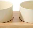 Raised Cat Bowl, 6.1” Elevated Ceramic Cat Food and Water Bowl Set