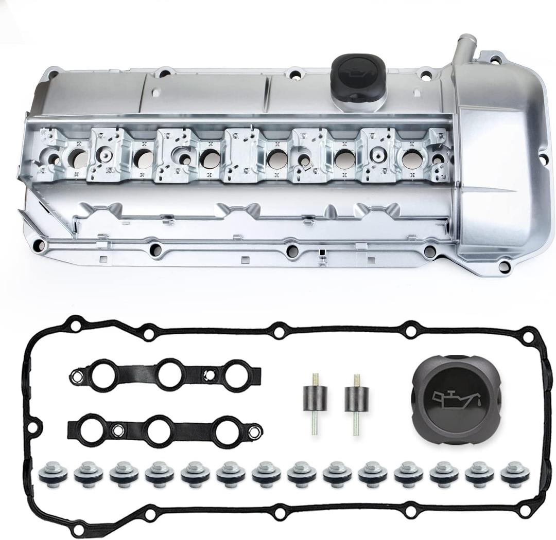 MITZONE Upgrade Aluminum Valve Cover Kit Compatible with 1998-08/2002 BMW Z3 323i 325i 328i 330i 525i 528i 530i X5 2.5L 2.8L 3.0L Part 11121432928