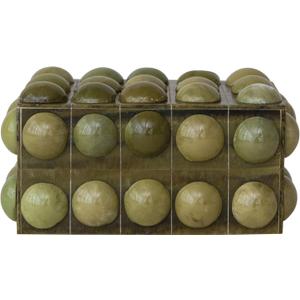 Creative Co-Op Handmade Marbled Resin Bobbin Box, Green