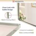 Keonjinn 24 x 30 Inch Brushed Nickel Bathroom Mirrors for Over Sink, Rounded Rectangle Silver Bathroom Vanity Mirror, Farmhouse Mirror for Wall, HD Tempered Glass, Anti-Rust Aluminum Alloy Mirror