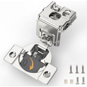 [Closing Speed Control] 10 Pack 1-1/2 Inch Overlay Soft Close Hinges for Face Frame Cabinet, 4D Adjustment, Stainless Steel Kitchen Cabinet Hardware, 105 Open Concealed Self Closing Hinge