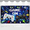 Avezano Video Game On Birthday Decorations Video Game Birthday Party Banner for Kids Level Up Gamer Bday Party Backdrop 6 x 3.6 ft