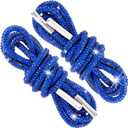 Rhinestone Shoe Laces, Glitter Rope Shoelaces for Sneakers, Round Crystal Bling Shoe Lace (Blue)