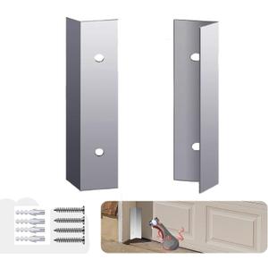 2 Pcs Garage Door Rodent Guard, Heavy Duty Stainless Steel Garage Door Seal Mouse and Snake Guard, Permanent Seal Protection Kit