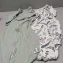 ZIGJOY Baby Transitional Swaddles for Newborns: 0.5 Tog Arms Up Sleep Sack 3-6-12 Months Soft Cotton Shark Fin 2 Way Zipper, L