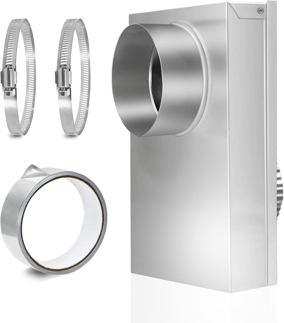 0-5" Adjustable Periscope Dryer Vent, Dryer Vent for Tight Spaces, Dryer Vent Periscope with 2 Clamps & Aluminum Foil Tape